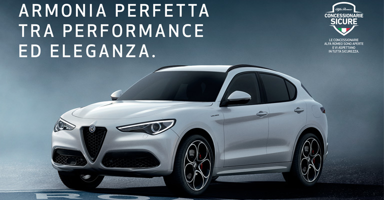 Alfa Romeo Stelvio tuo con leasing o finanziamento, zero anticipo e zero rate per 6 mesi, da Spazio a Torino